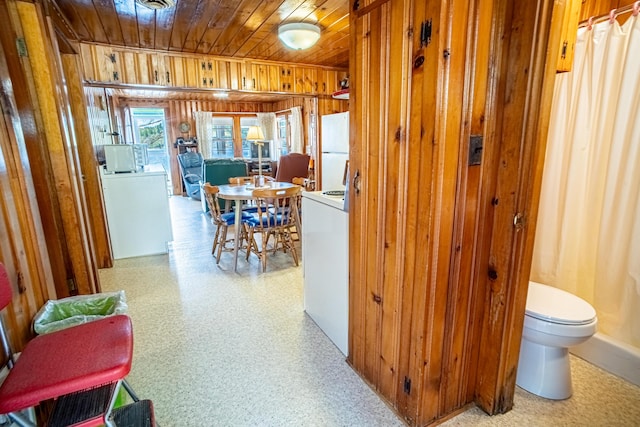 35 Middle Rd, Acton, ME 04001 - hallway with wooden ceiling and wooden walls