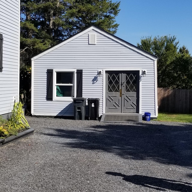 view of garage