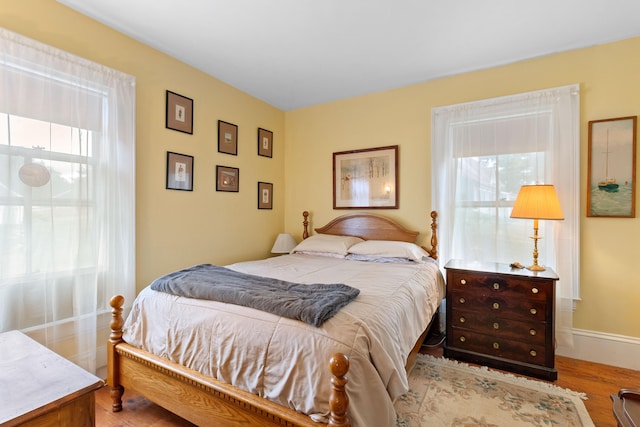 bedroom featuring light hardwood / wood-style flooring