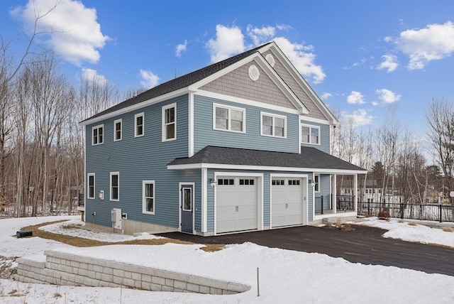 exterior space featuring a garage