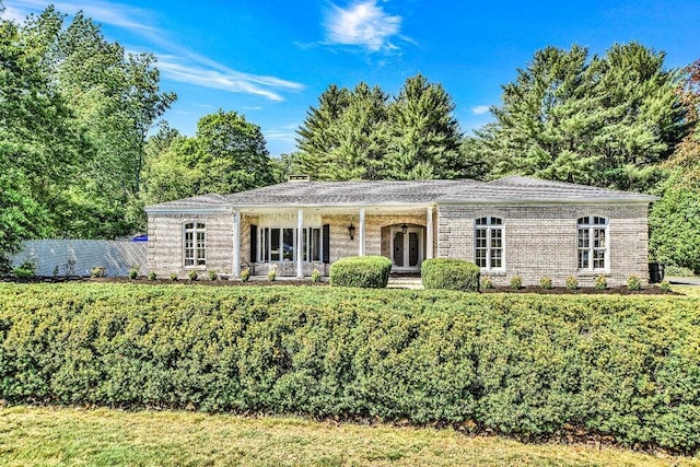 single story home with french doors