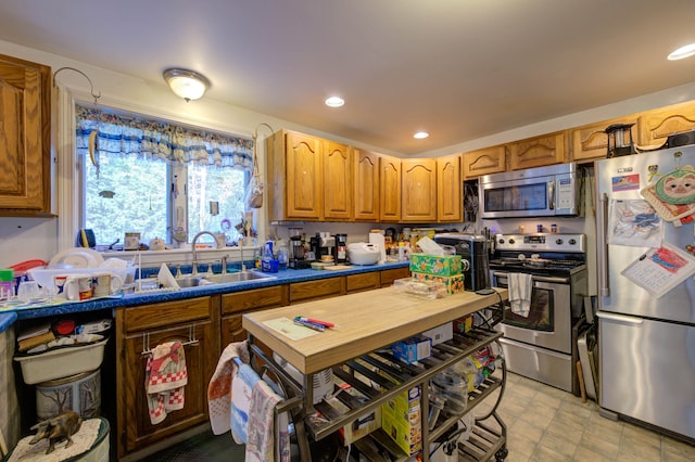 kitchen with appliances with stainless steel finishes and sink