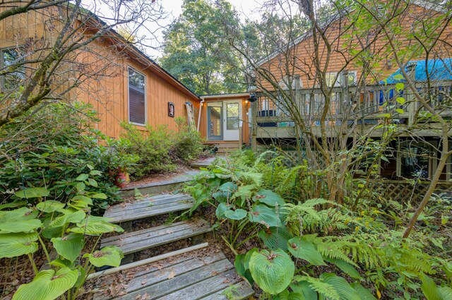 view of yard featuring a deck