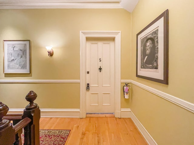 foyer featuring light wood-type flooring