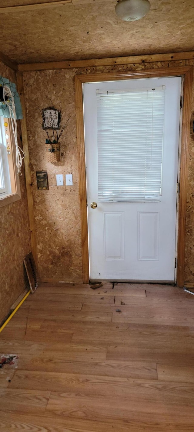 doorway to outside featuring light hardwood / wood-style floors