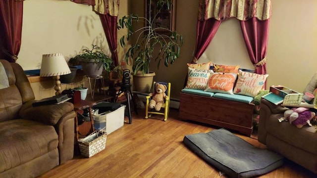 60 Elm St, East Millinocket, ME 04430 - living room featuring wood finished floors
