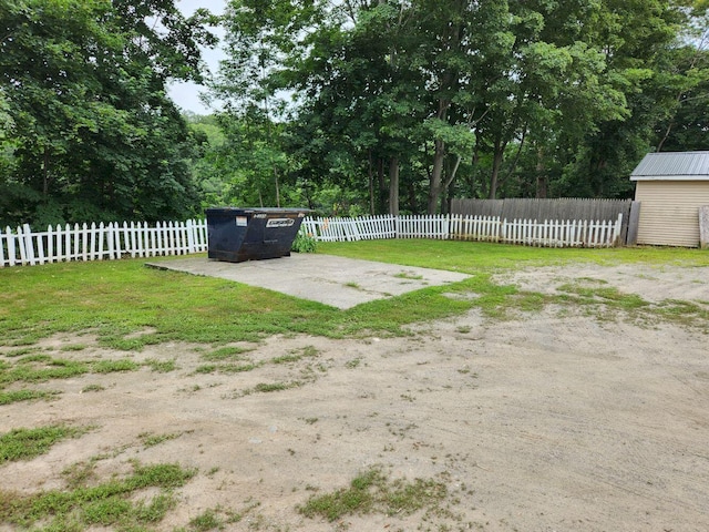 view of yard featuring fence private yard and a patio