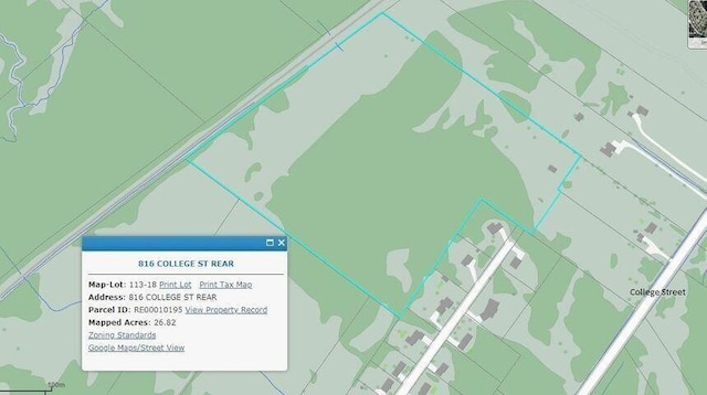 832 College St, Lewiston, ME 04240 - map / location of property area