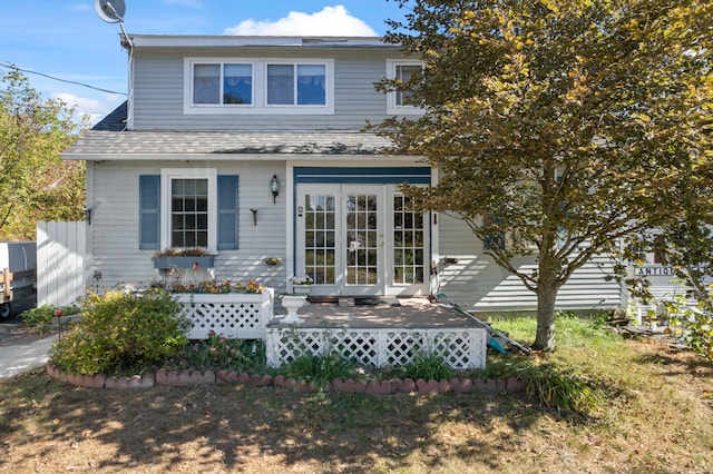 view of front of house with french doors