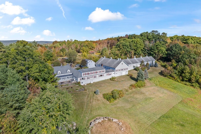 birds eye view of property featuring a rural view