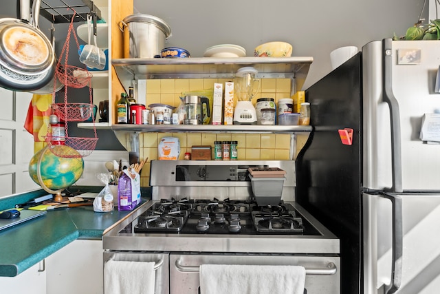 kitchen with appliances with stainless steel finishes