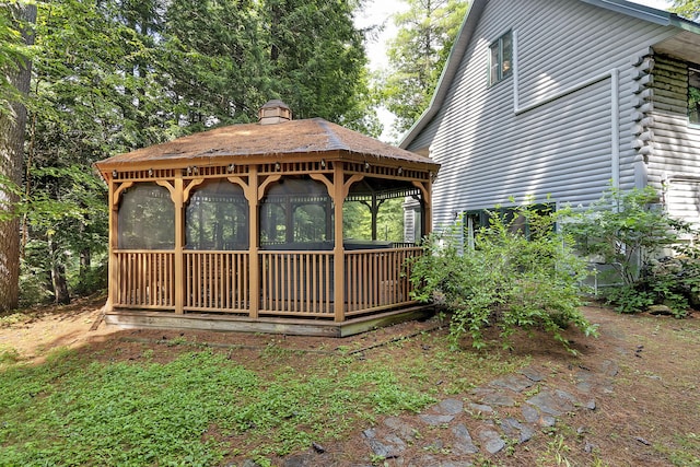 exterior space featuring a gazebo