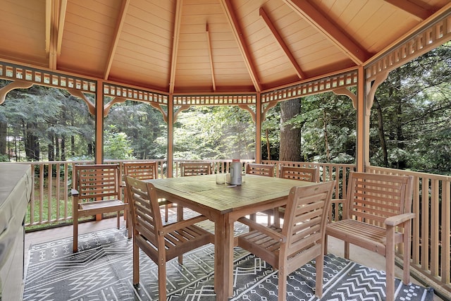 deck featuring a gazebo