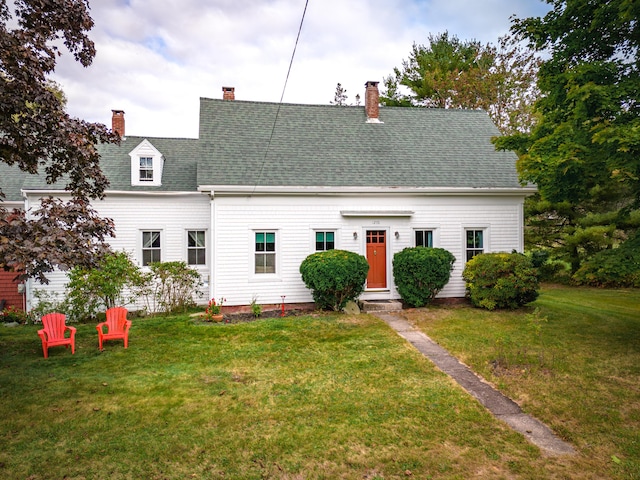 1276 State Route 32, Bristol, ME 04564 - cape cod-style house with a chimney, a front lawn, and roof with shingles