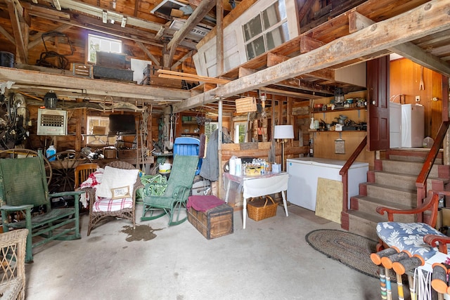 1276 State Route 32, Bristol, ME 04564 - basement with stairs and washer / dryer