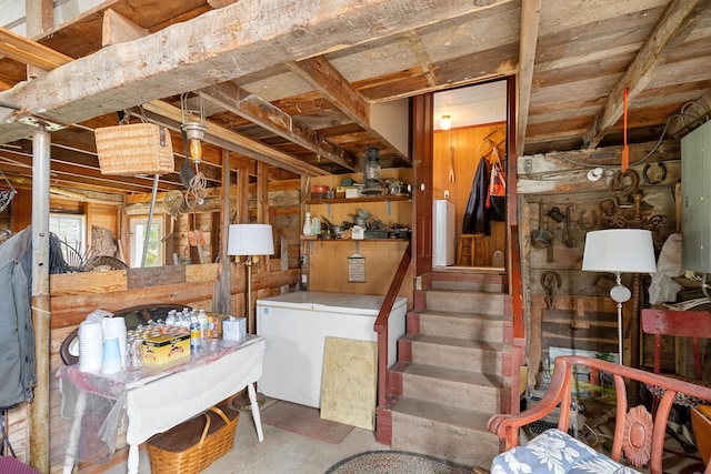1276 State Route 32, Bristol, ME 04564 - basement featuring fridge and stairs
