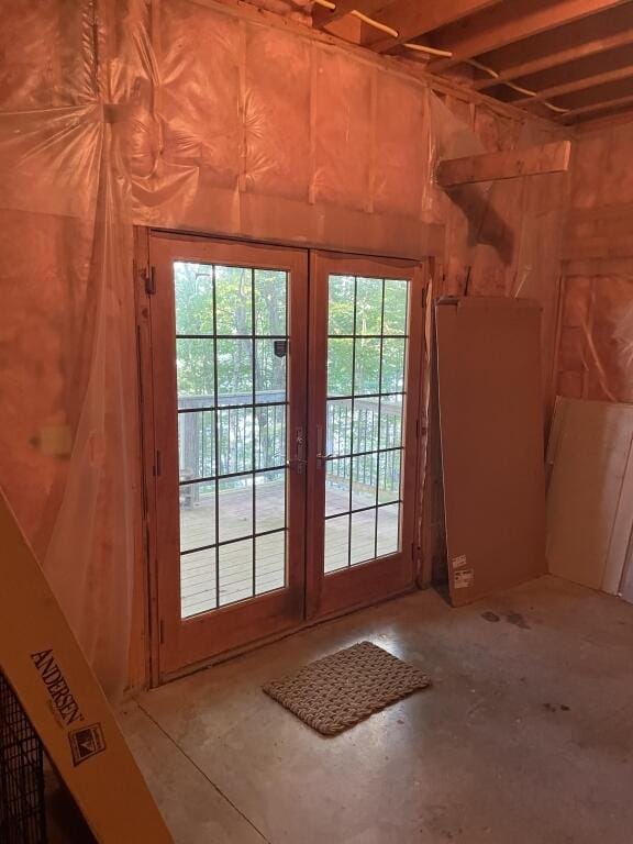 doorway to outside with french doors