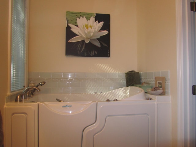 124 Collette Rd, Holden, ME 04429 - full bathroom with a bath and decorative backsplash