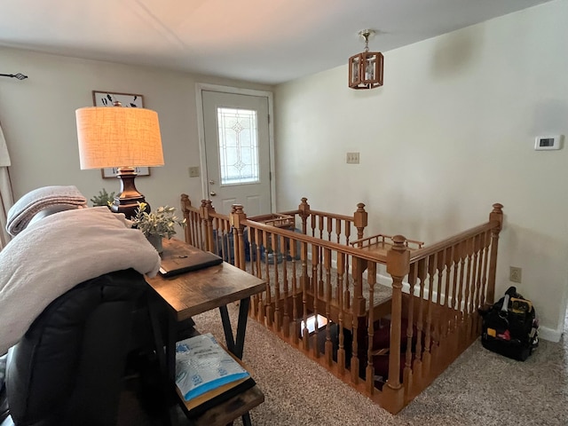 living room with carpet floors