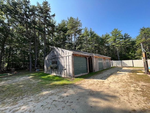 view of garage