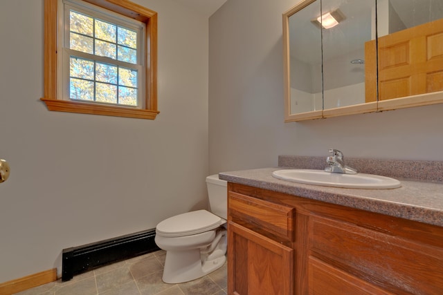20 Kristas Way, Gorham, ME 04038 - bathroom with vanity, a baseboard heating unit, and tile patterned flooring