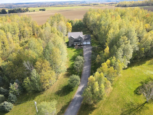 aerial view with a rural view