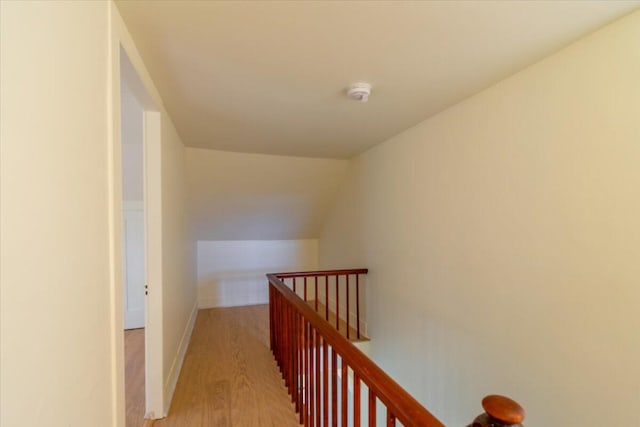 staircase featuring hardwood / wood-style floors