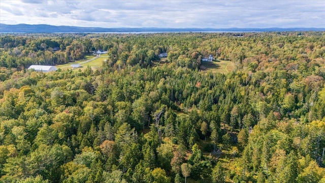 bird's eye view with a mountain view