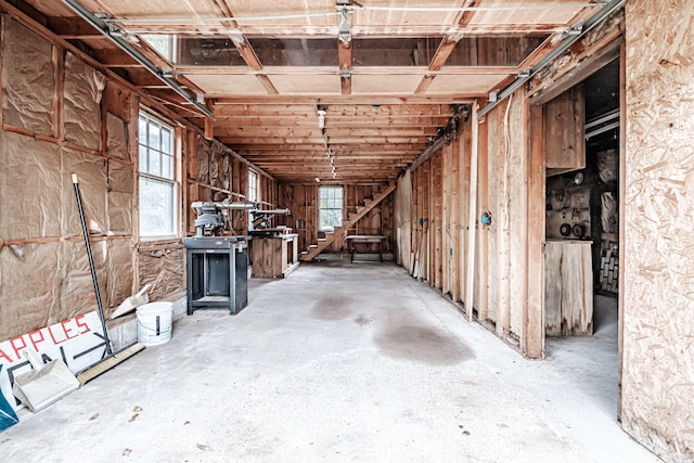 basement with plenty of natural light