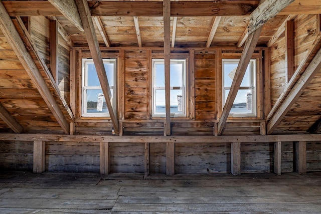 view of unfinished attic