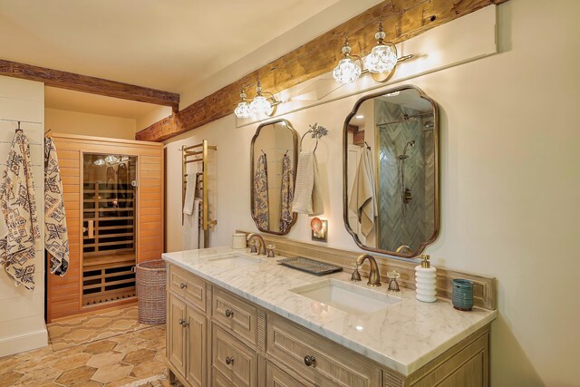 87 Carter Point Rd, Sedgwick, ME 04676 - full bathroom featuring double vanity