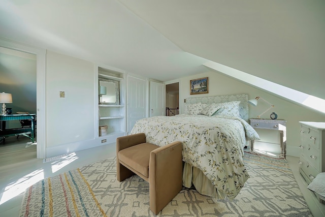 87 Carter Point Rd, Sedgwick, ME 04676 - bedroom with vaulted ceiling and a desk