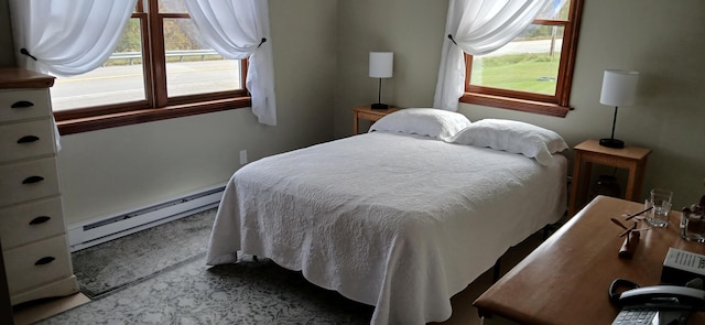bedroom with baseboard heating