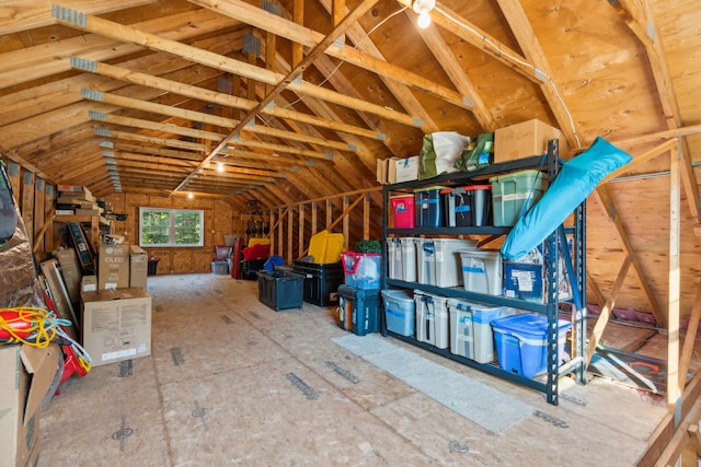 view of unfinished attic