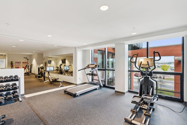 383 Commercial St Unit 701, Portland, ME 04102 - exercise room featuring recessed lighting