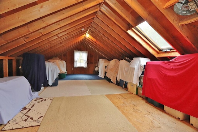 view of unfinished attic