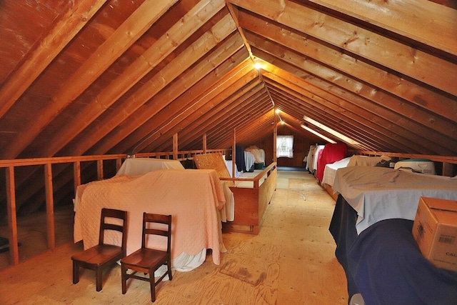 view of unfinished attic