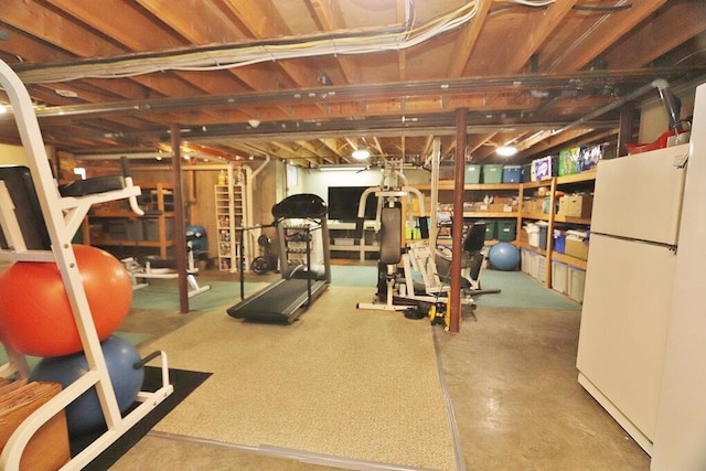 exercise area with concrete floors