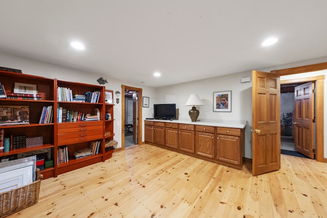 office featuring light hardwood / wood-style flooring