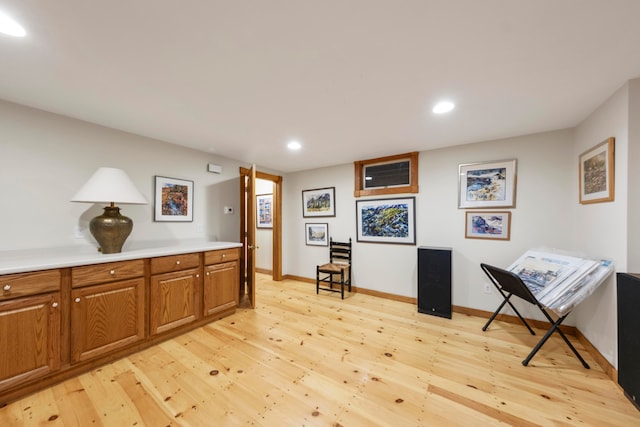 interior space with light wood-type flooring