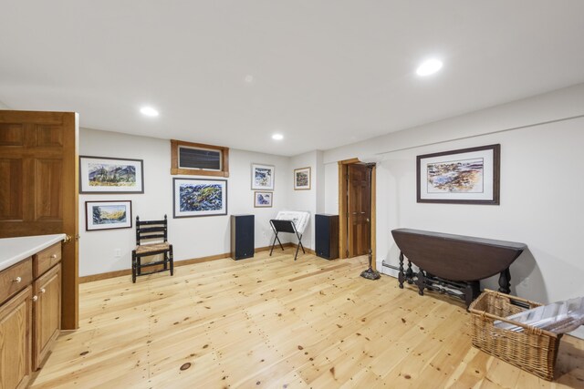 living room featuring light hardwood / wood-style flooring