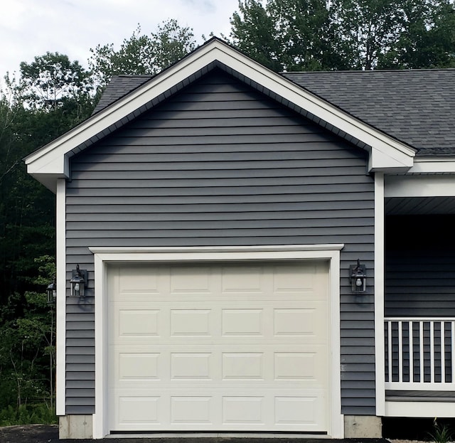 view of garage