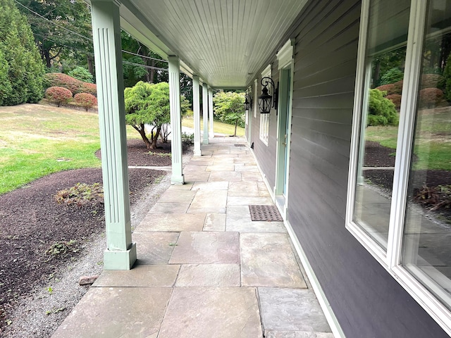 view of patio featuring covered porch