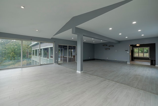 interior space with light hardwood / wood-style floors