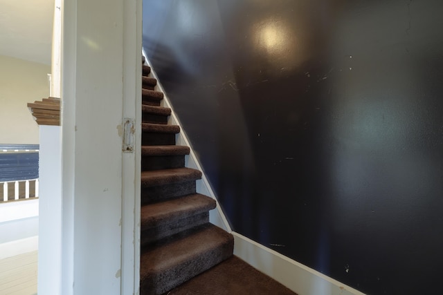 stairs with carpet floors