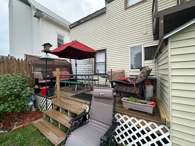 view of wooden deck