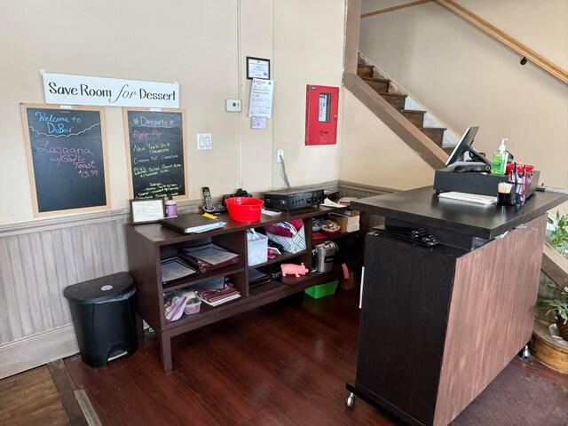 office area featuring dark hardwood / wood-style flooring