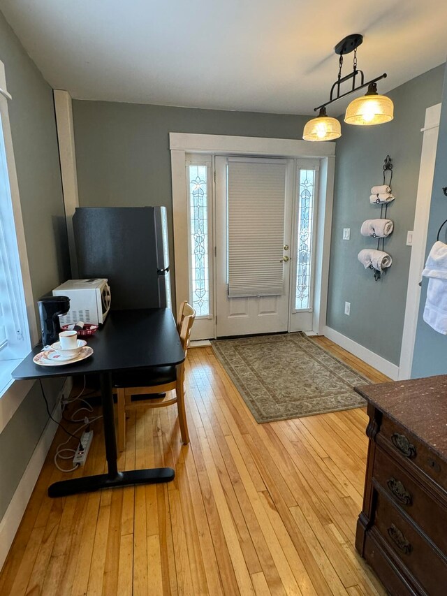 foyer featuring light hardwood / wood-style flooring