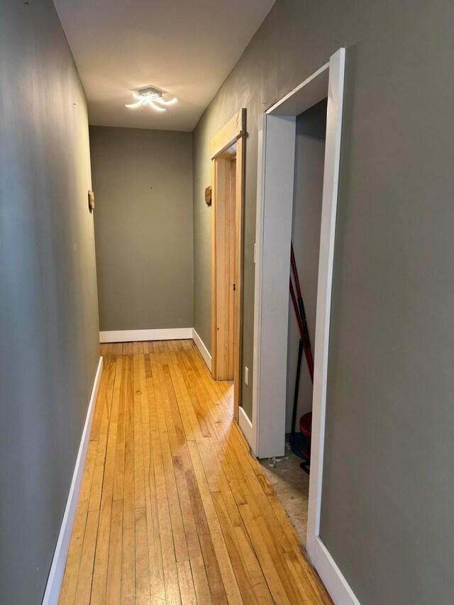 hall featuring light wood-type flooring