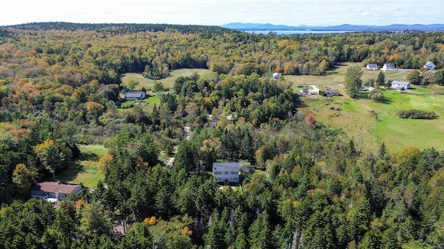 bird's eye view with a mountain view